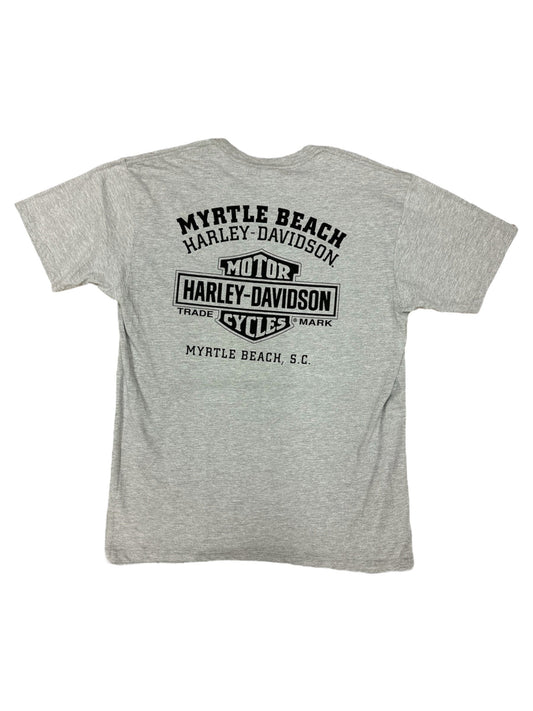 Grey H-D B&S Pocket Tee