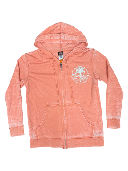 Peach Burnout Zip Up