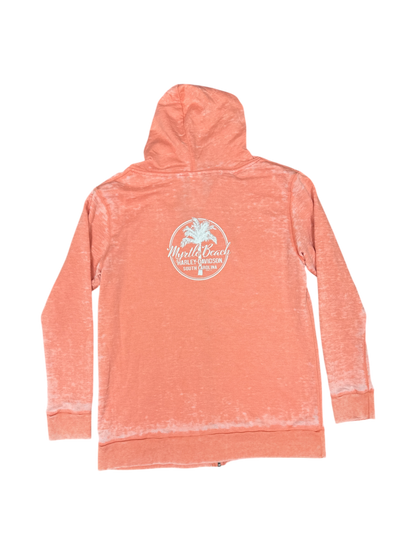 Peach Burnout Zip Up