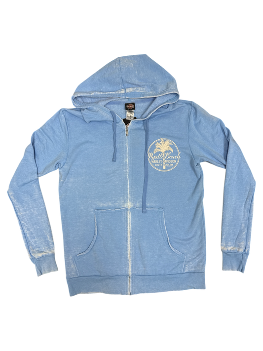 Light Blue Burnout Zip Up